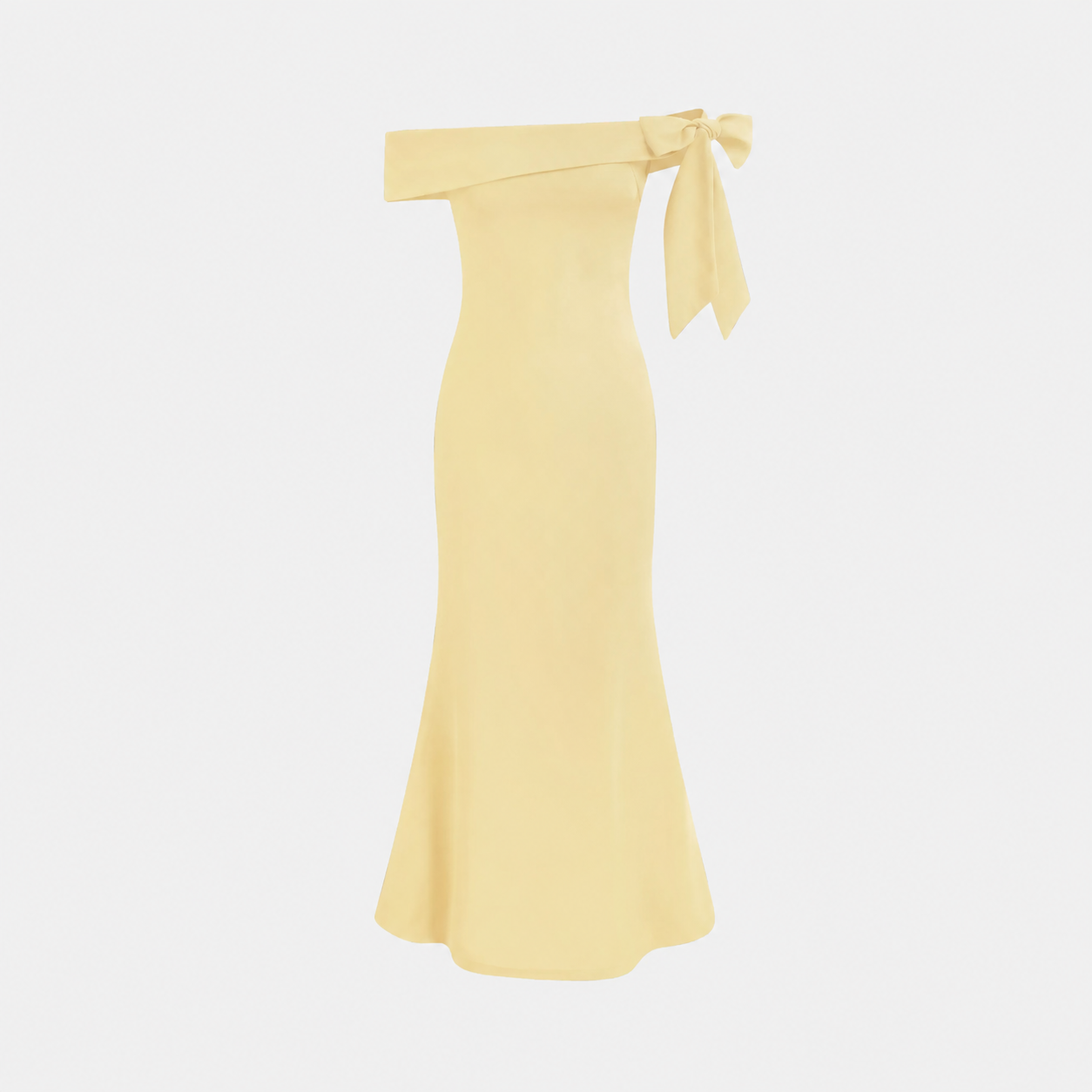 Off-shoulder Asymmetrical Bowknot Mermaid Maxi Dress