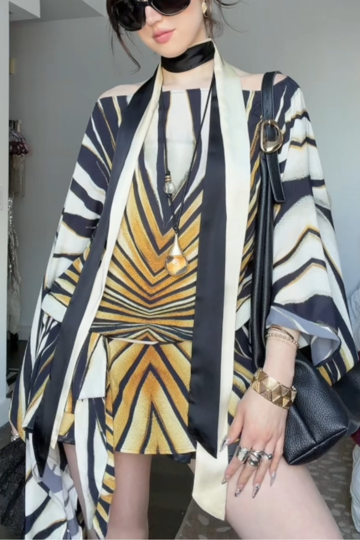 Ray Of Gold Print Kaftan