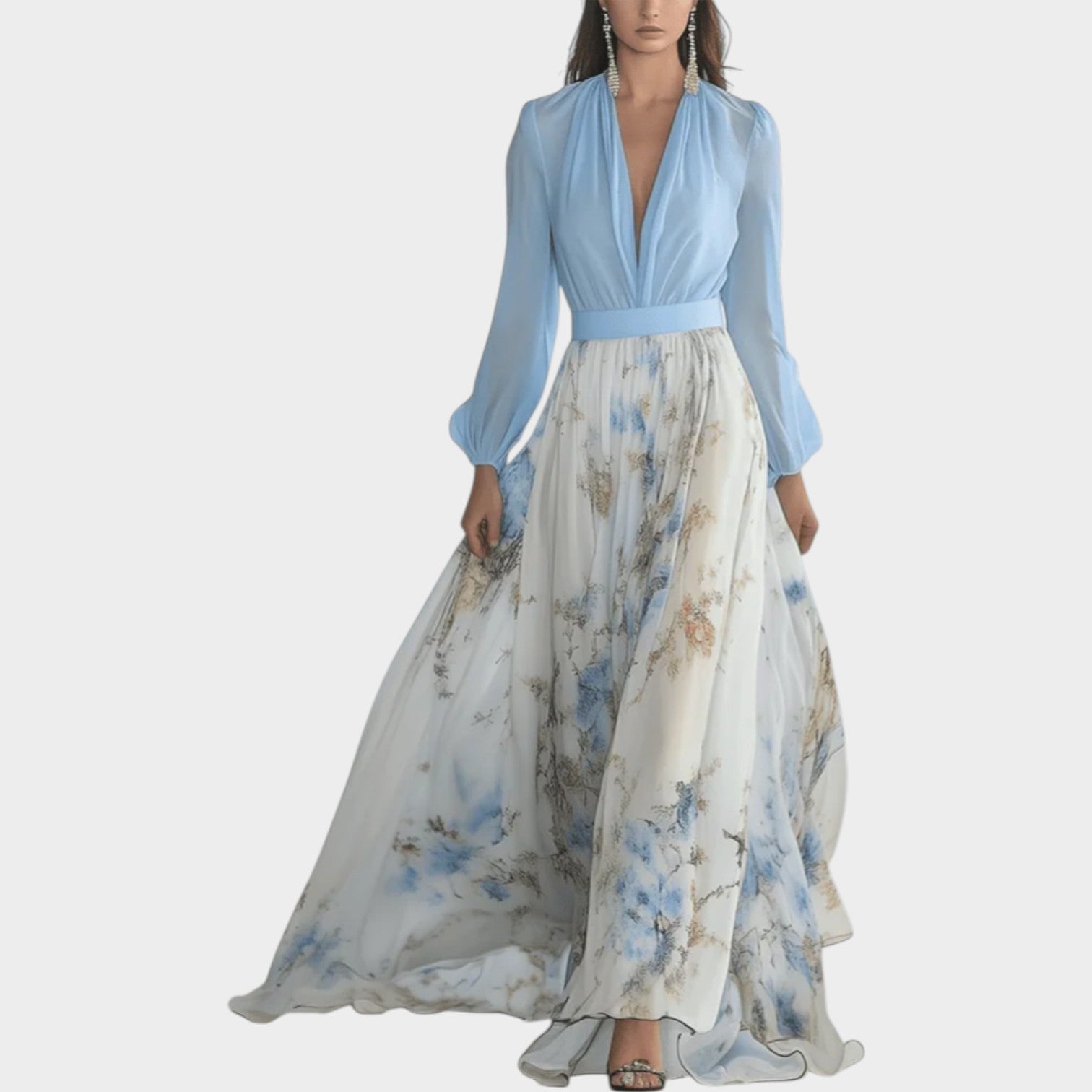 Maxi Dress in Floral Chiffon