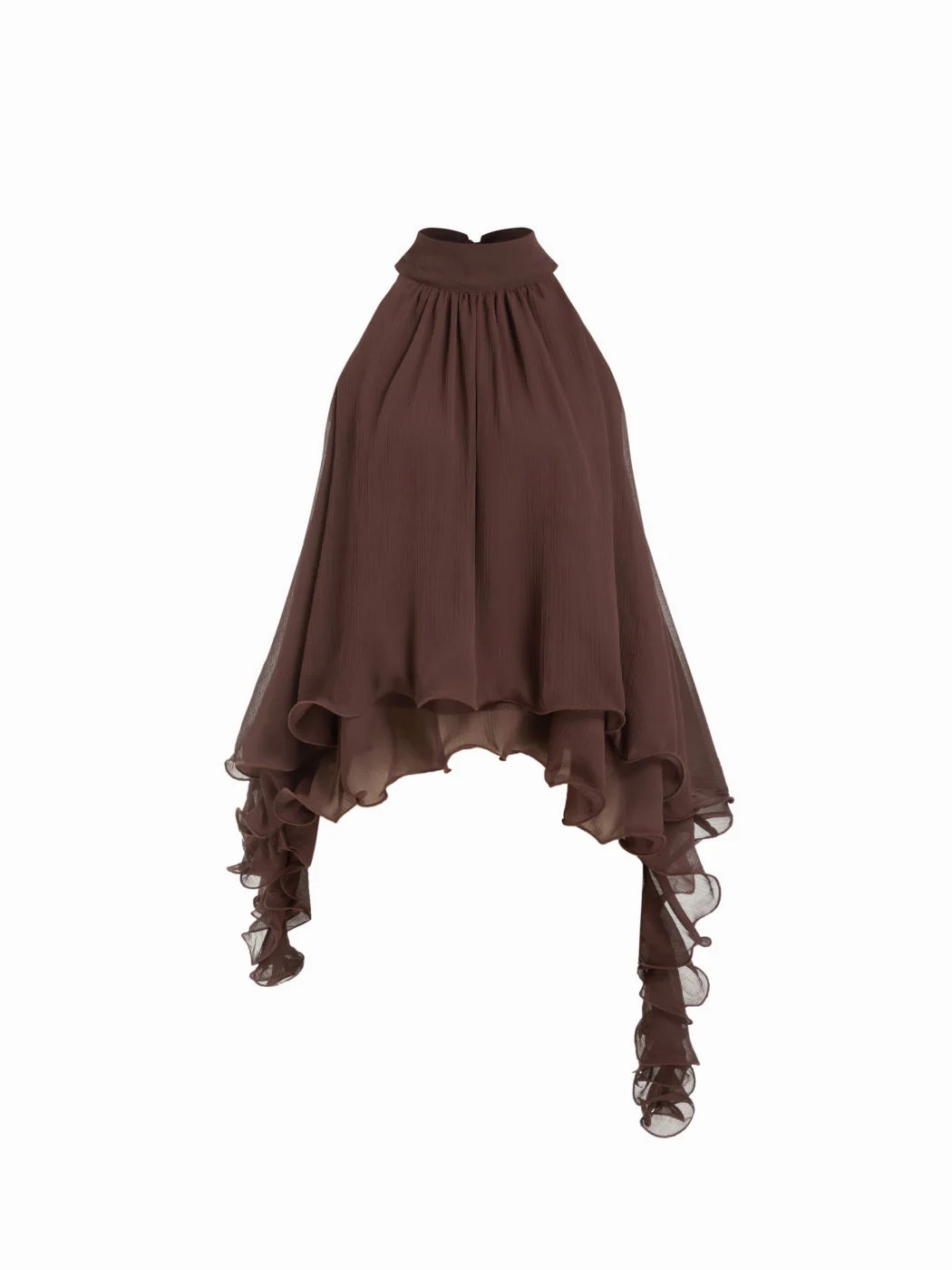 Chiffon Neck Ruffle Top