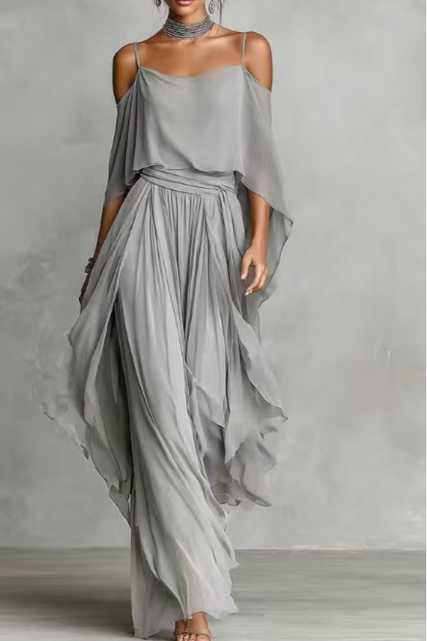 Elegant And Comfortable Two-Piece Ruffle Set