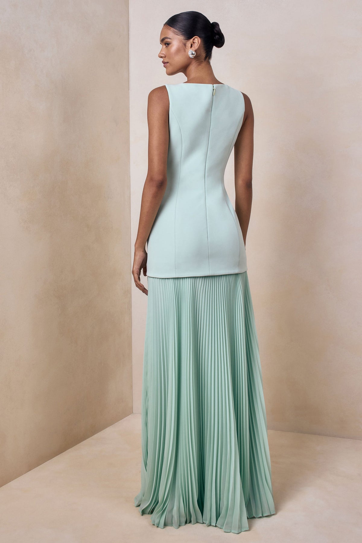 Neck Maxi Dress With Drop-Waist