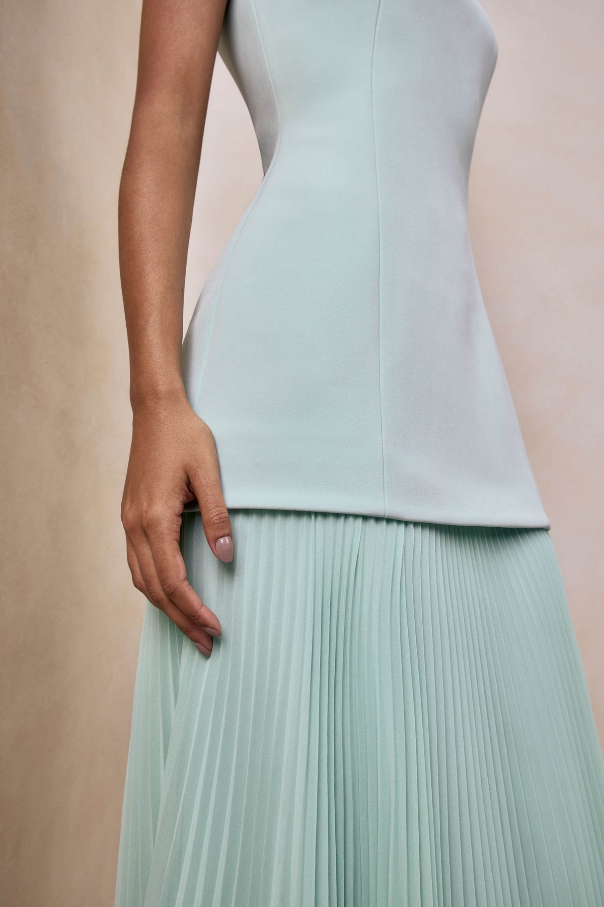 Neck Maxi Dress With Drop-Waist