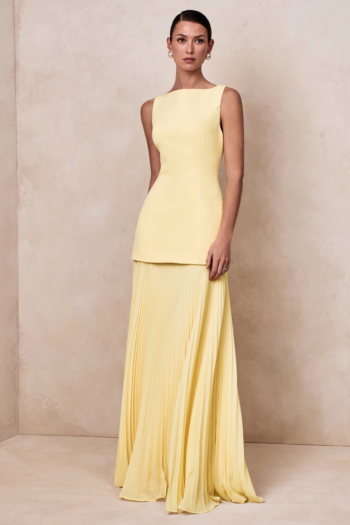Neck Maxi Dress With Drop-Waist