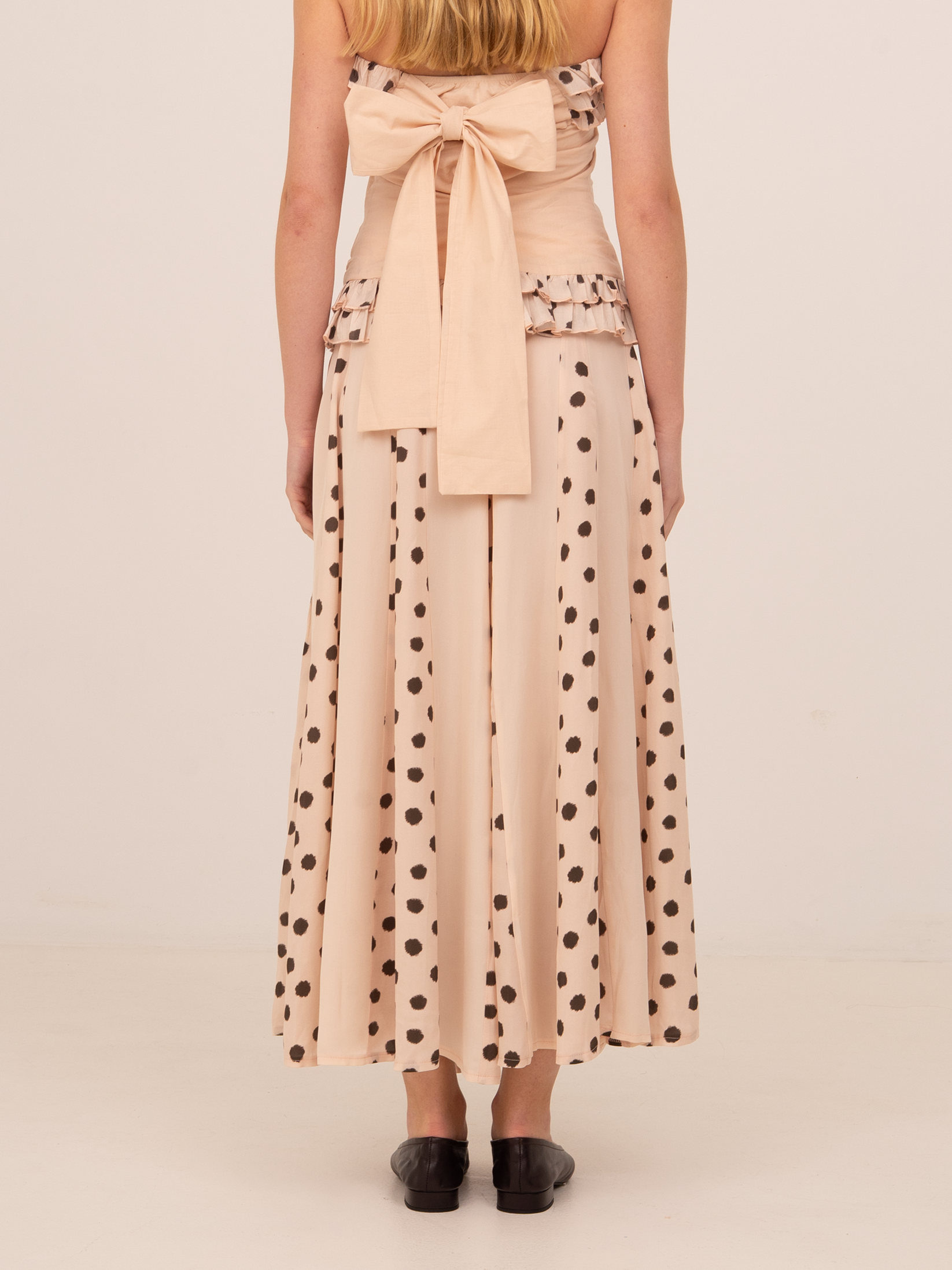 Noctis Beige Polka Dot Print Co-Ord Set