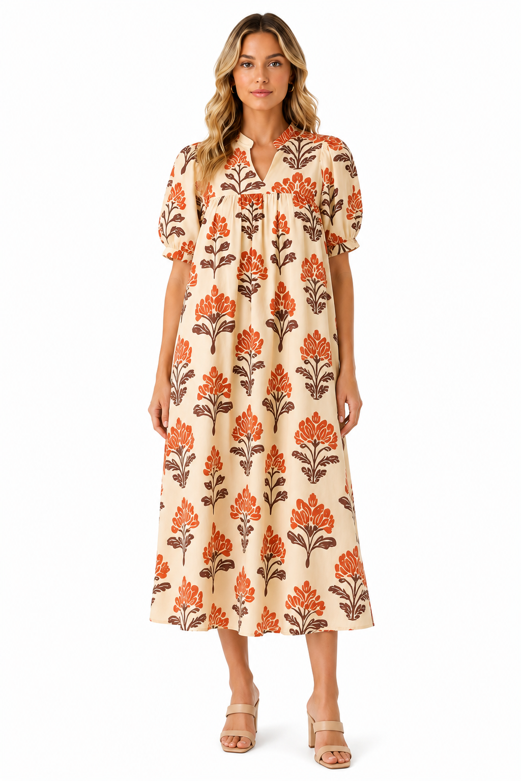 The Fall Time Floral Midi