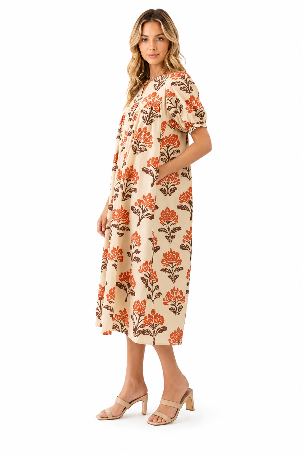 The Fall Time Floral Midi
