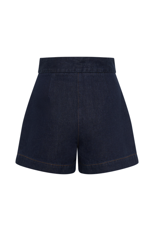Elegant Denim Vest Shorts Set