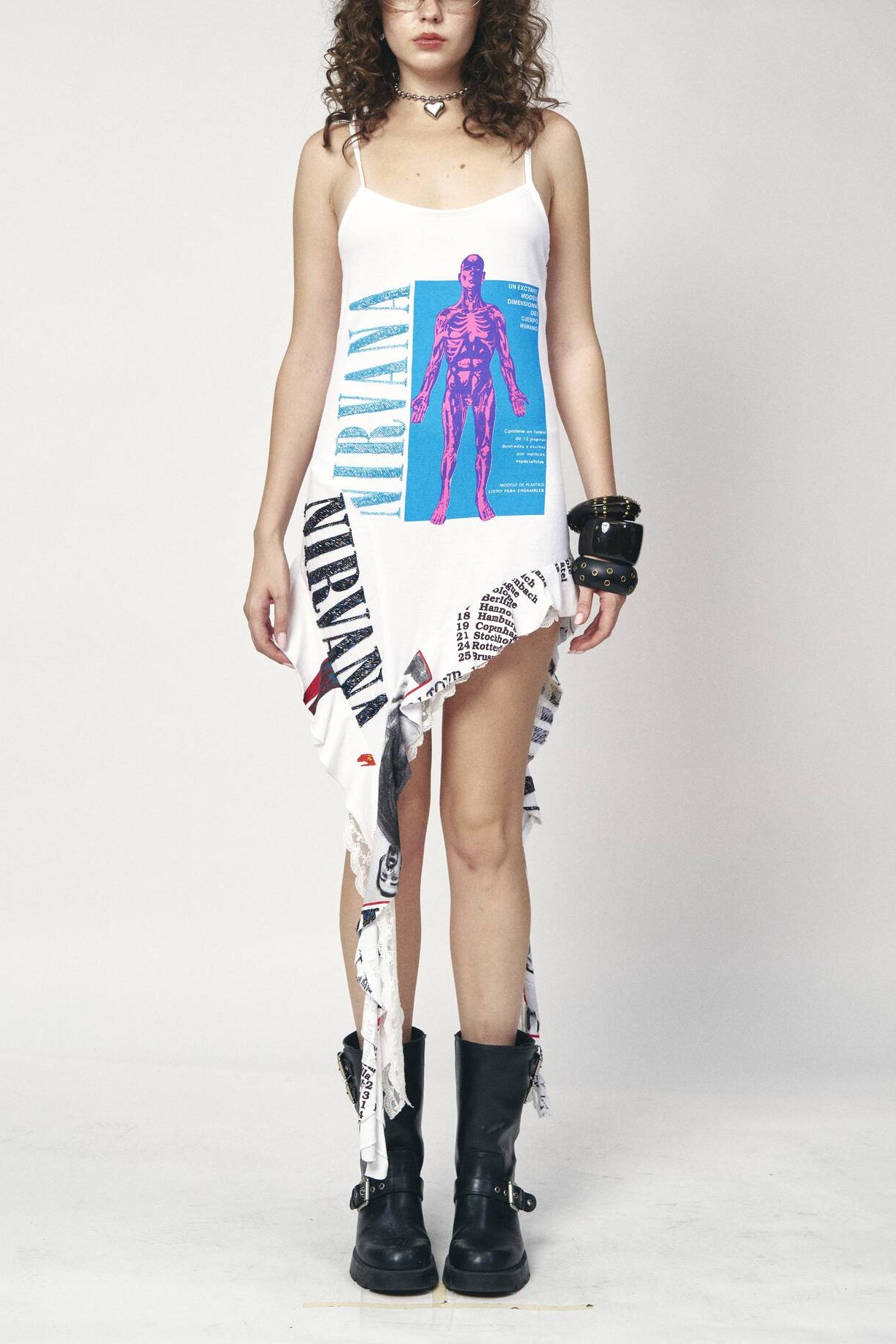 Nirvana Band Suspenders Recycled Dress