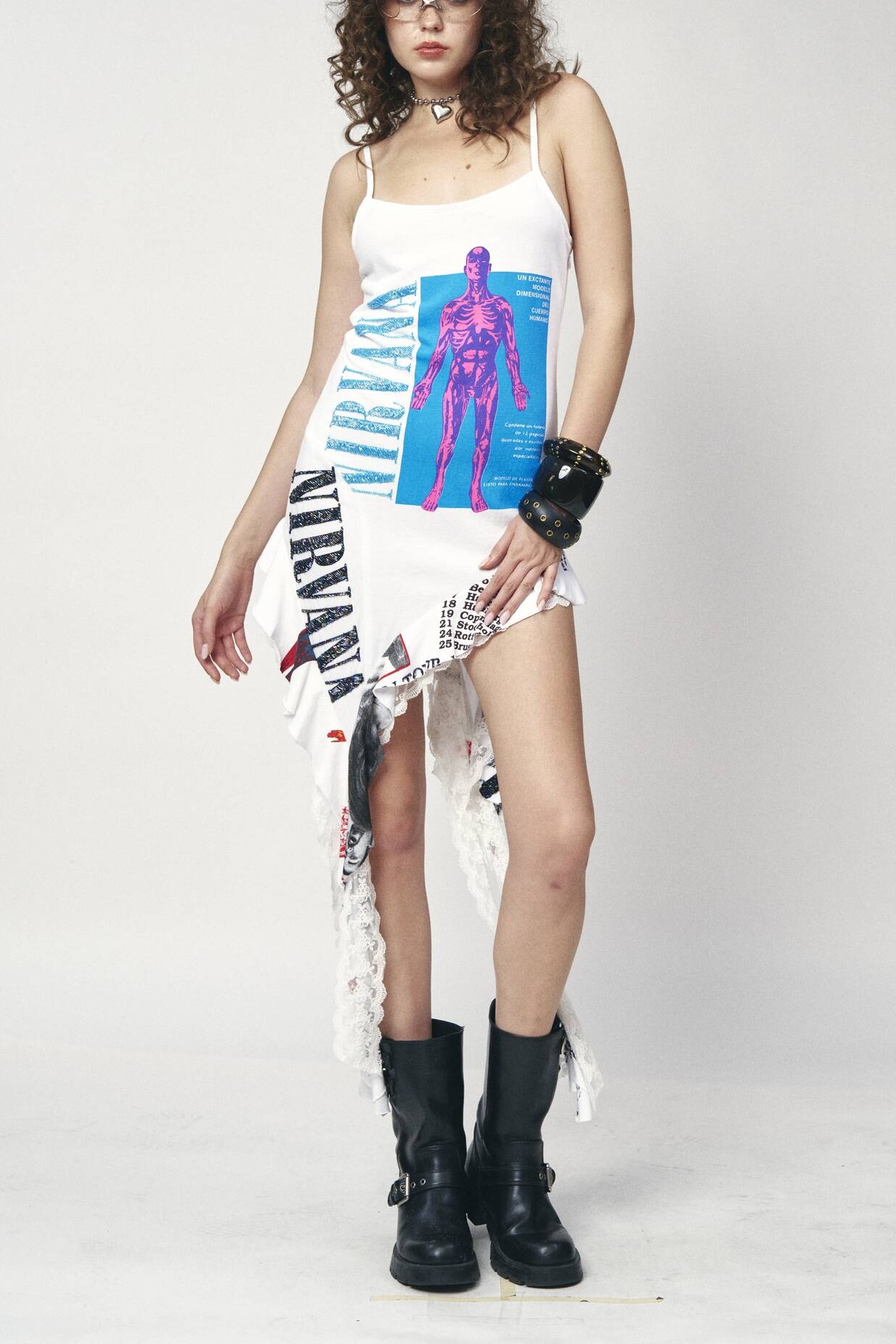 Nirvana Band Suspenders Recycled Dress