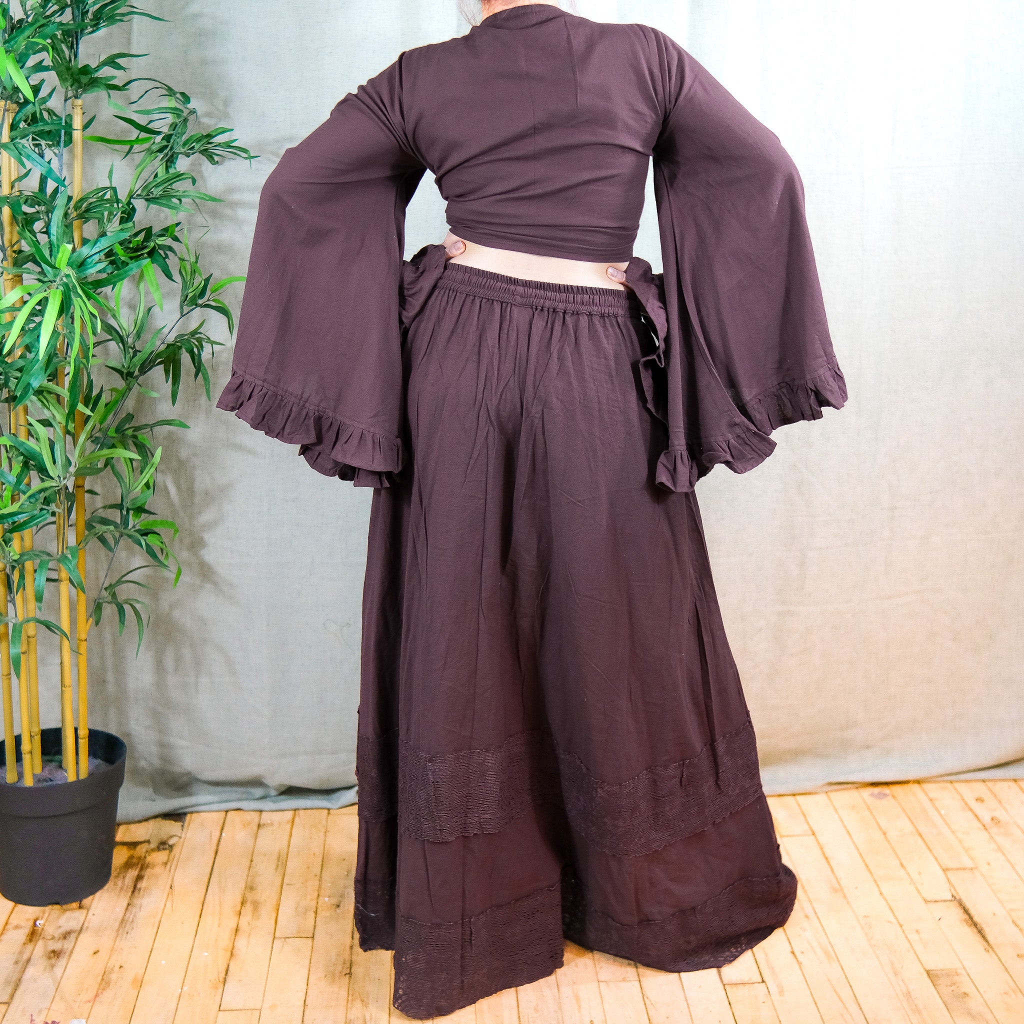 Boho Cotton Lace Maxi Skirt Set
