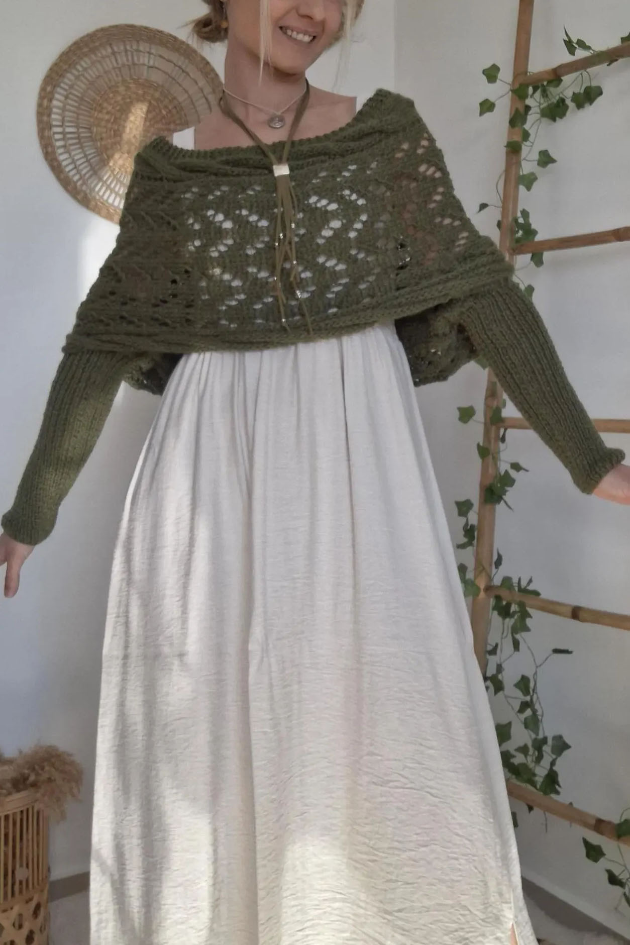 Scarf with Sleeves, Boho Shrug Cardigan, Wrap Sweater Women, Boho Weeding Shawl