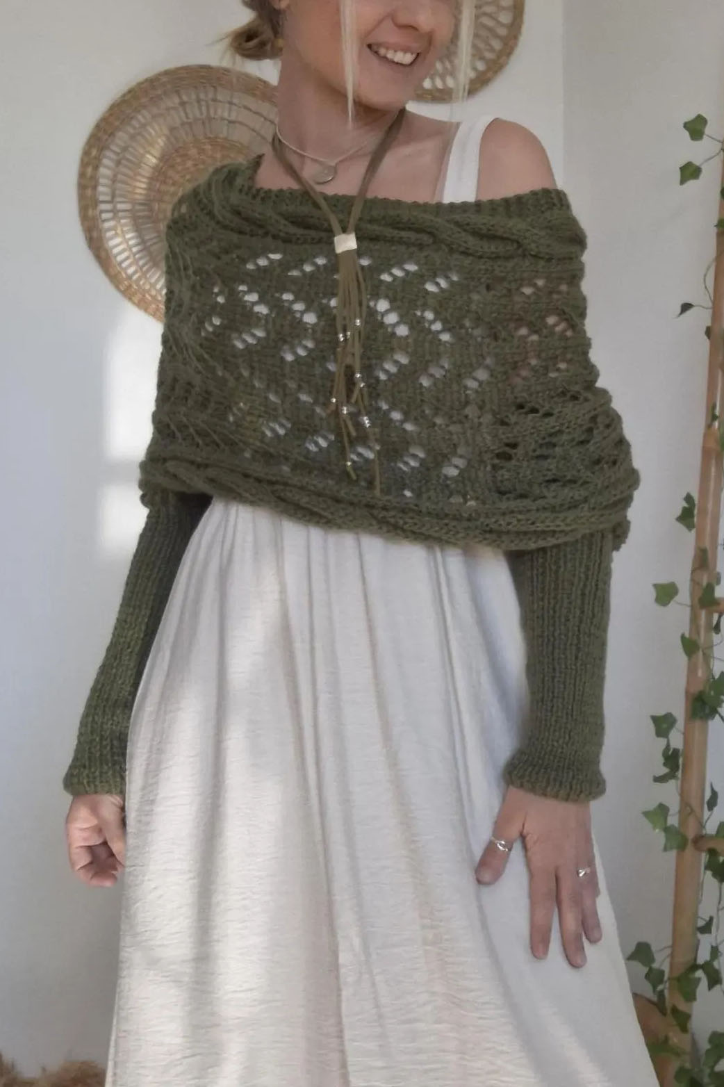Scarf with Sleeves, Boho Shrug Cardigan, Wrap Sweater Women, Boho Weeding Shawl