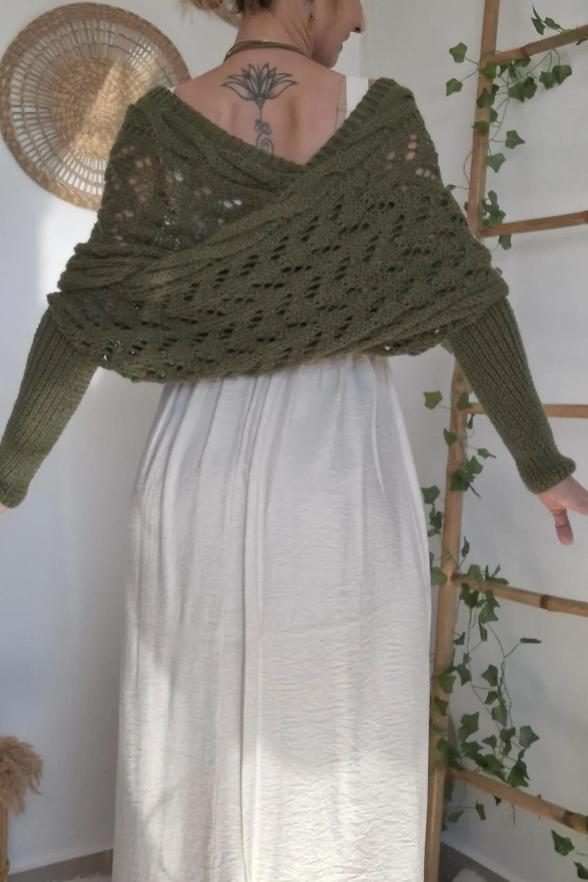 Scarf with Sleeves, Boho Shrug Cardigan, Wrap Sweater Women, Boho Weeding Shawl