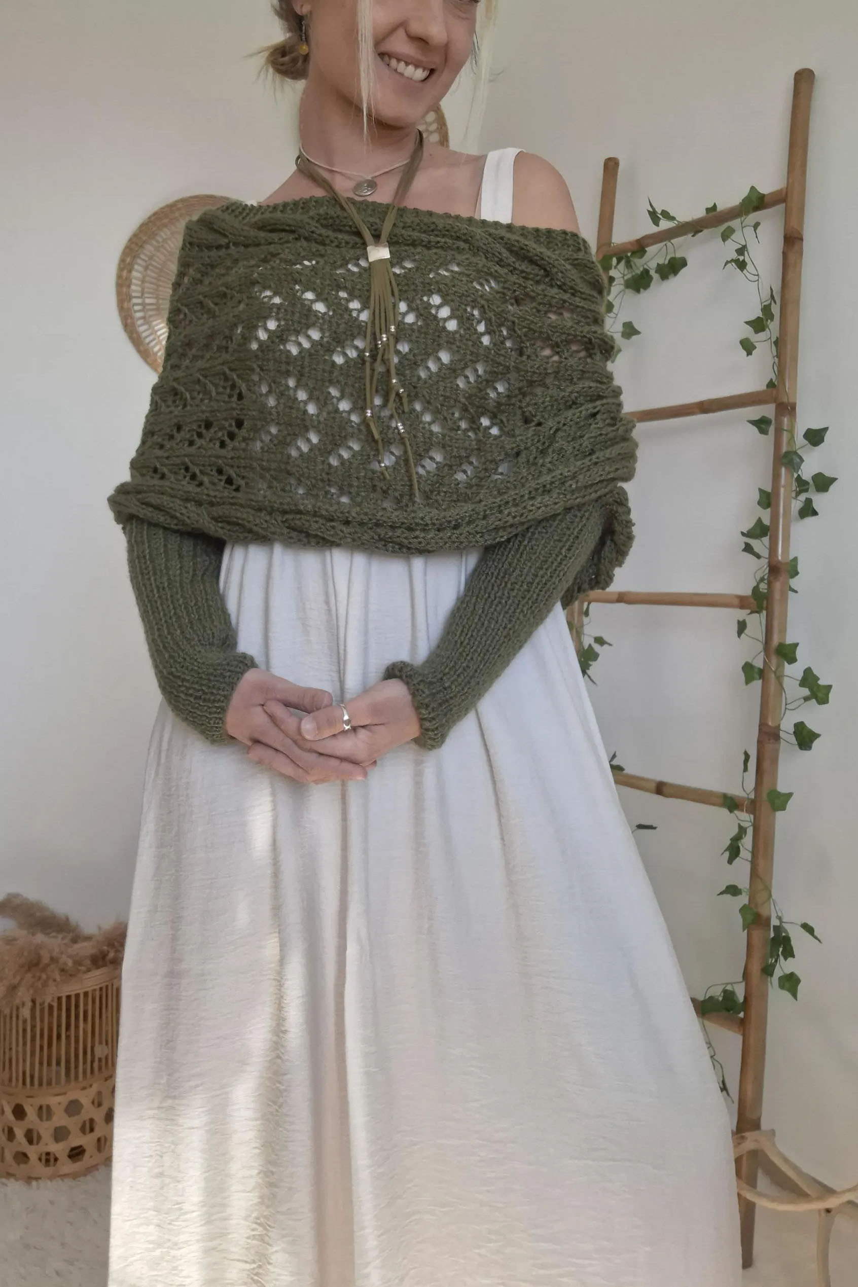 Scarf with Sleeves, Boho Shrug Cardigan, Wrap Sweater Women, Boho Weeding Shawl