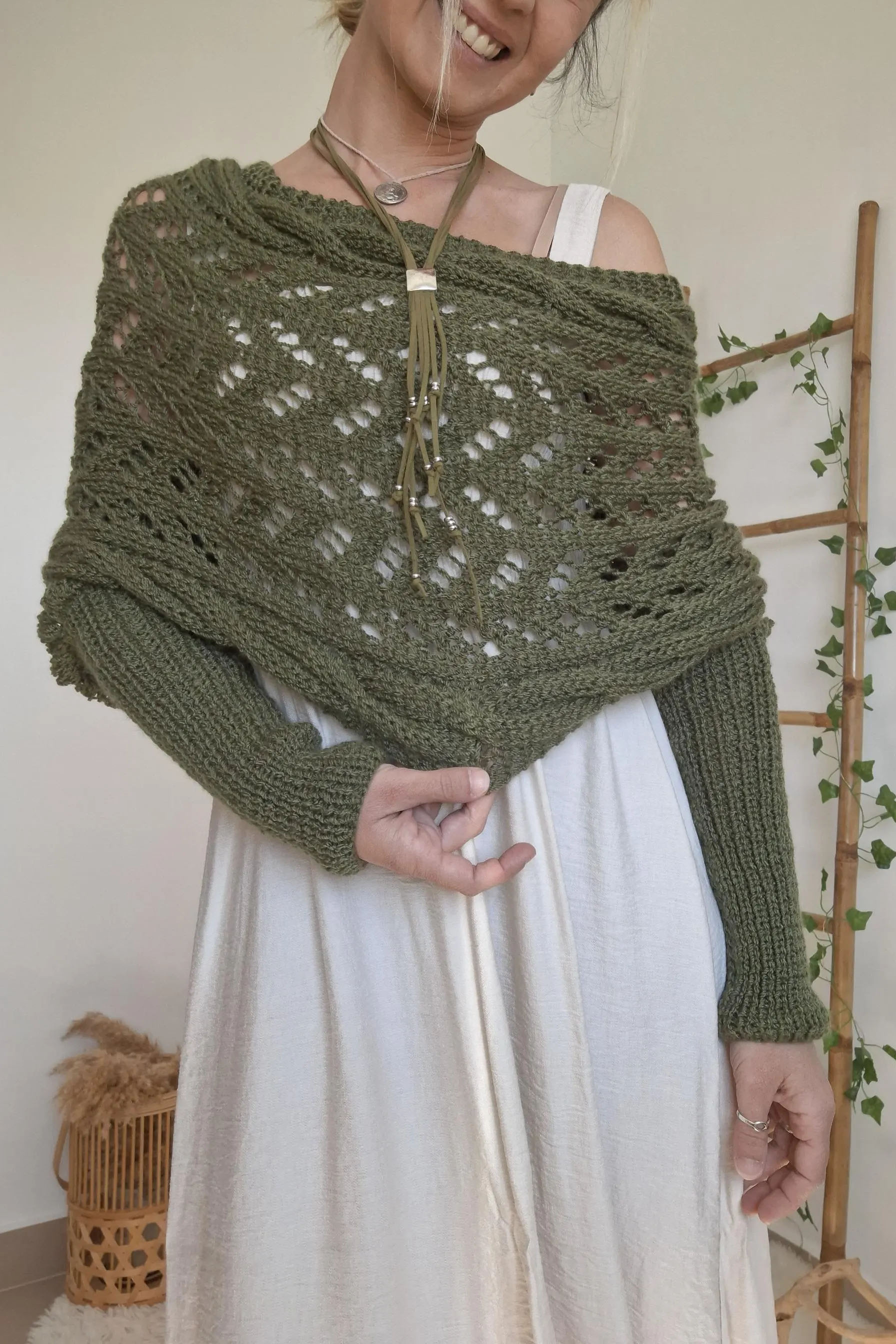 Scarf with Sleeves, Boho Shrug Cardigan, Wrap Sweater Women, Boho Weeding Shawl