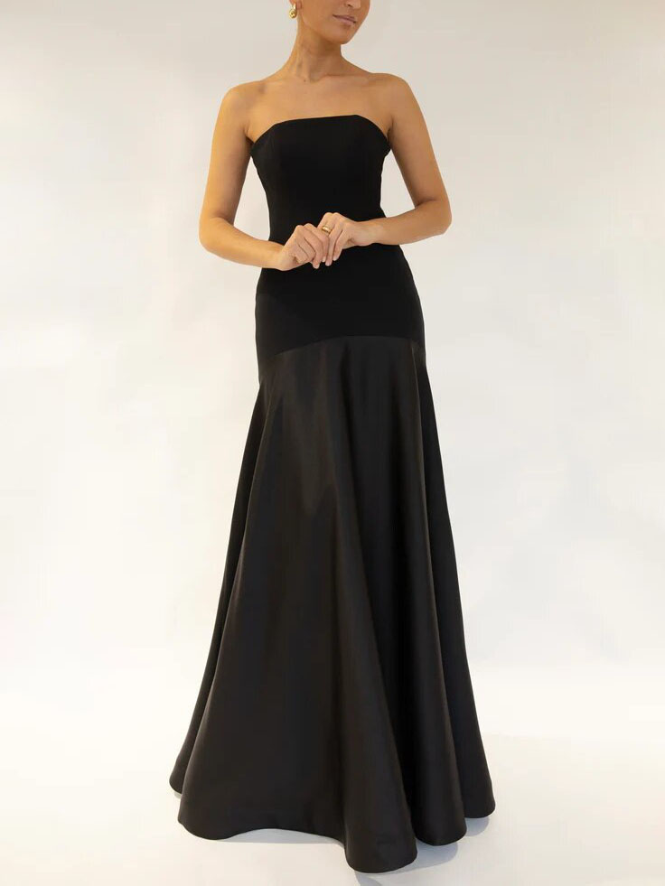 Elegant Satin One-Shoulder A-Line Maxi Dress