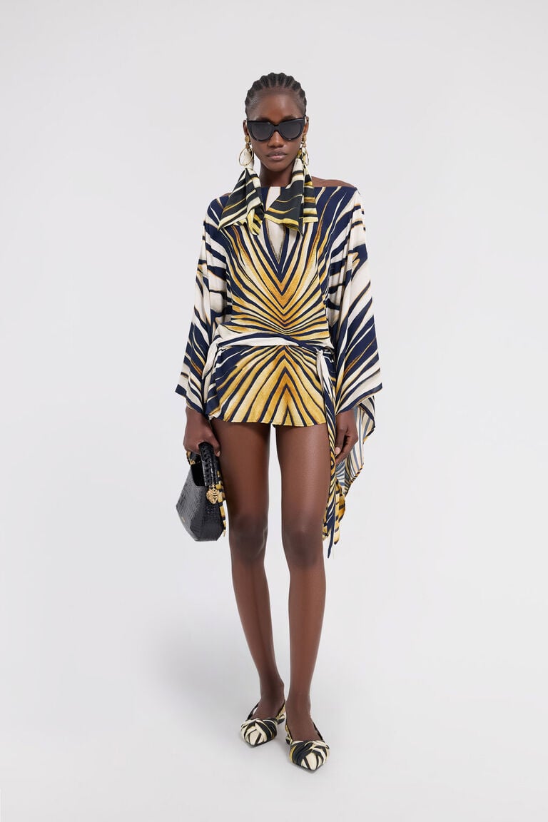 Ray Of Gold Print Kaftan