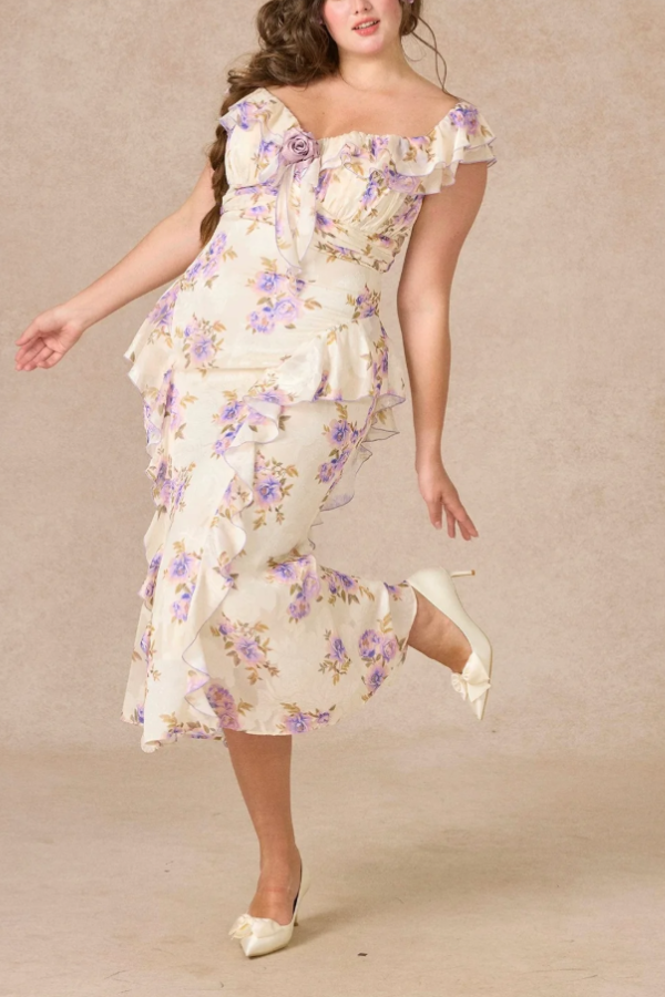 Iris-printed Dress