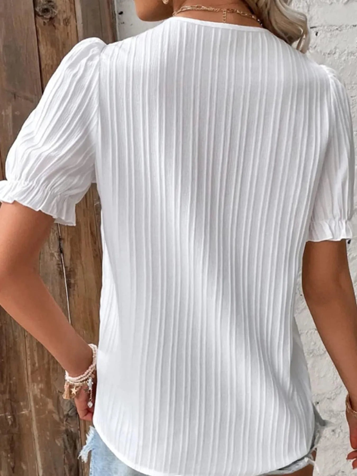 Full Size Lace Detail V-Neck Blouse Plus Size