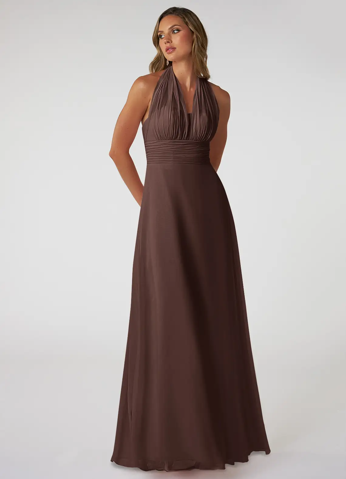 A-Line Strapless Chiffon Convertible Dress