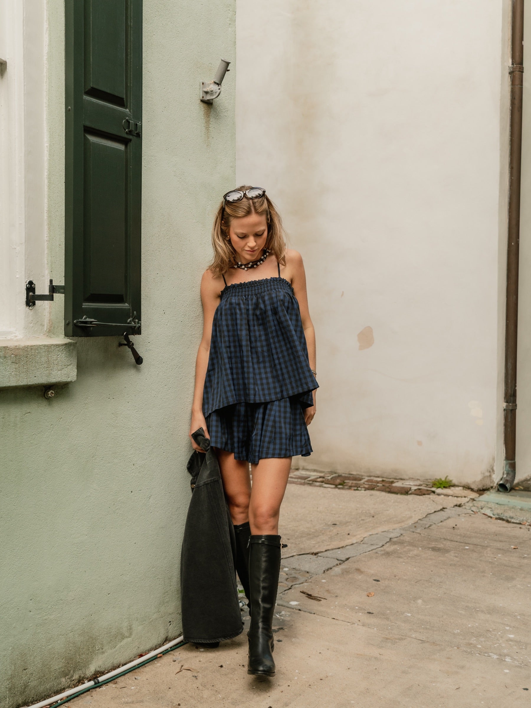 Stevie Set - Periwinkle Check