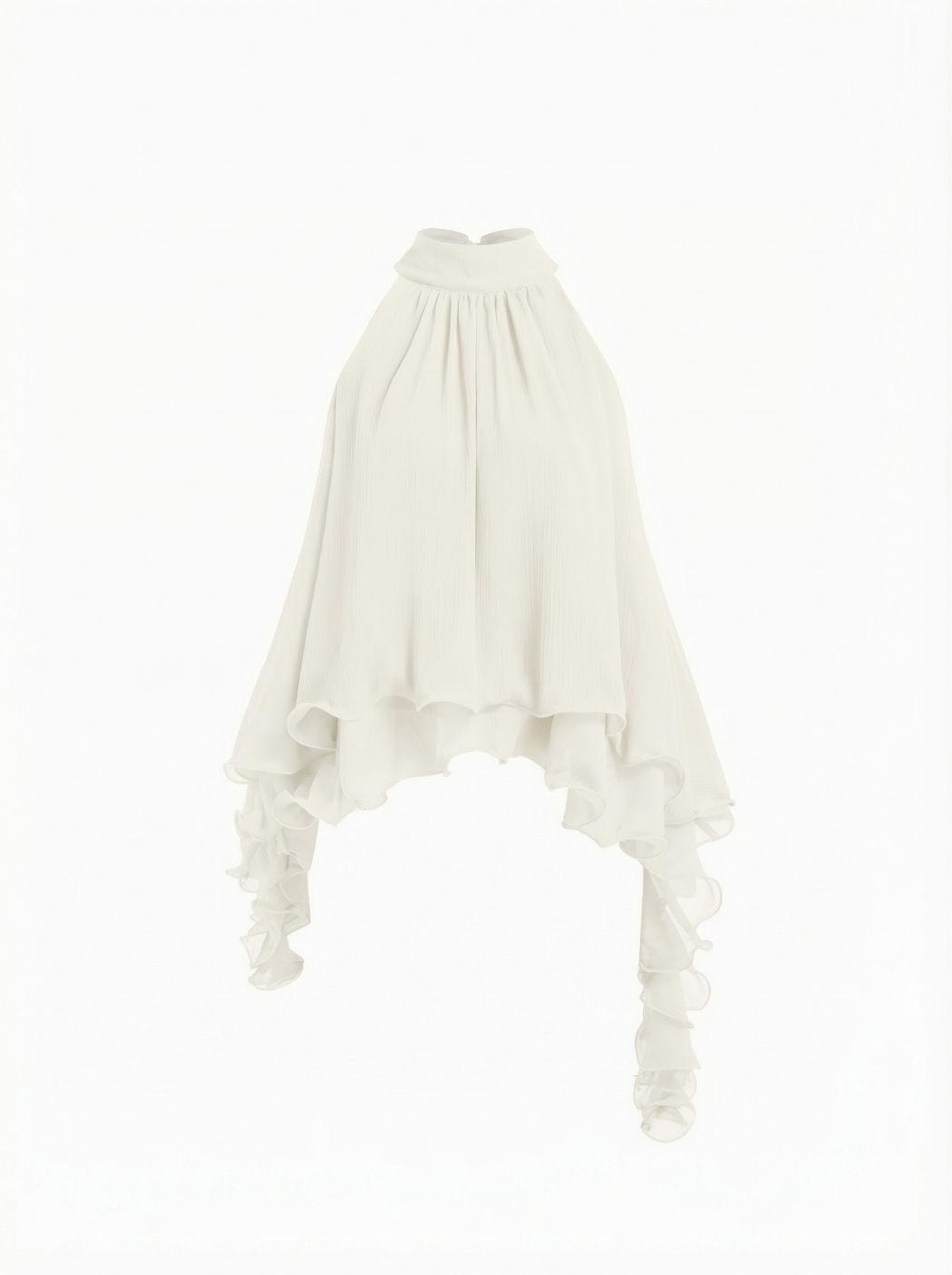 Chiffon Neck Ruffle Top