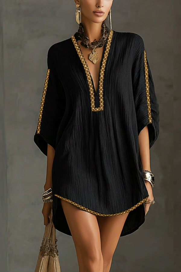 Luxe V-Neck Resort Tunic Dress