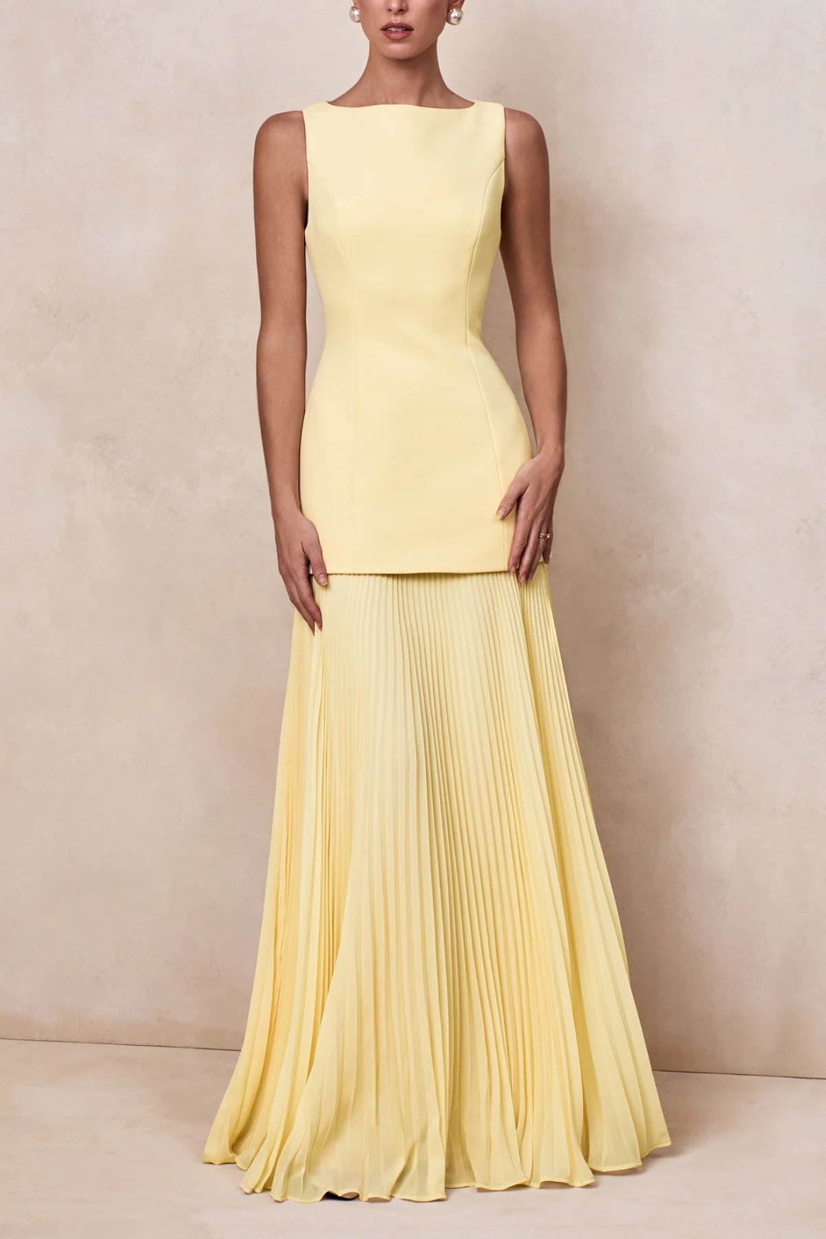 Neck Maxi Dress With Drop-Waist