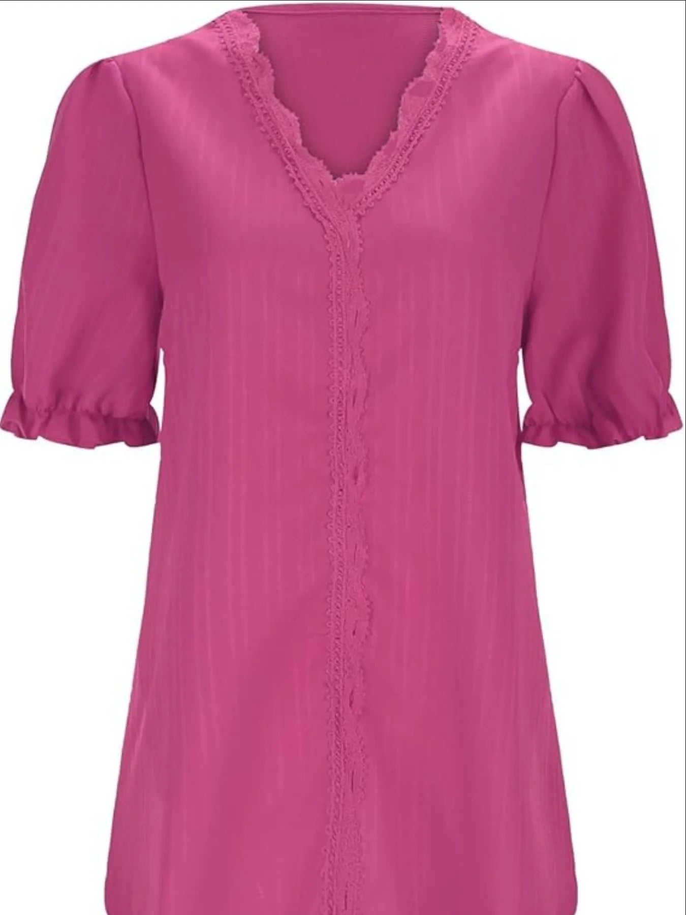 Full Size Lace Detail V-Neck Blouse Plus Size