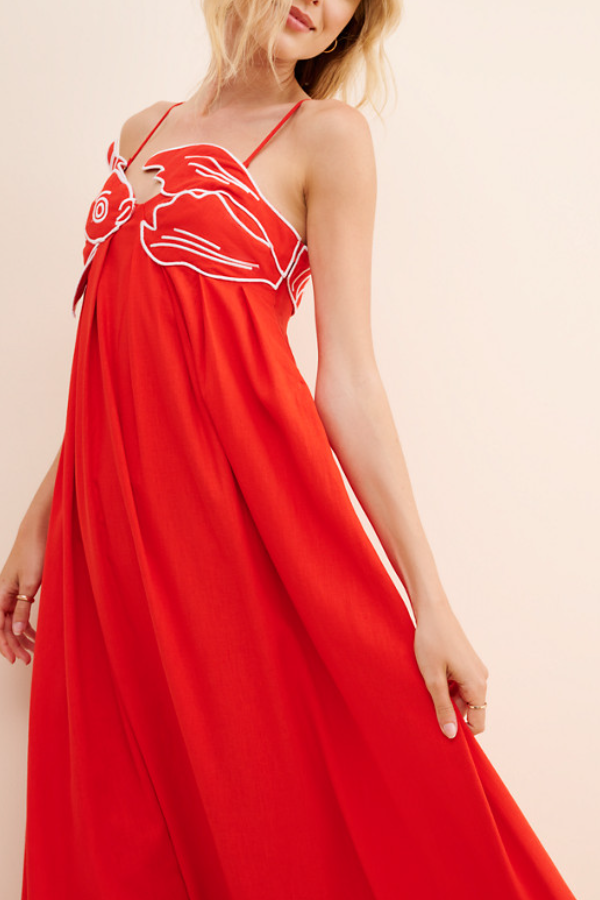 Fishtail Linen-blend Maxi Dress