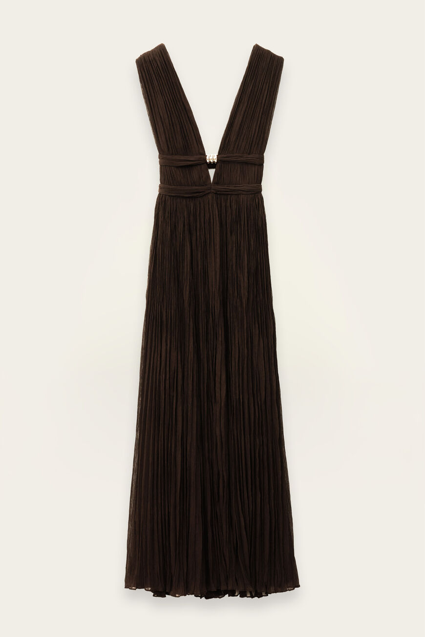 Women's V-neck Sleeveless Long Dress