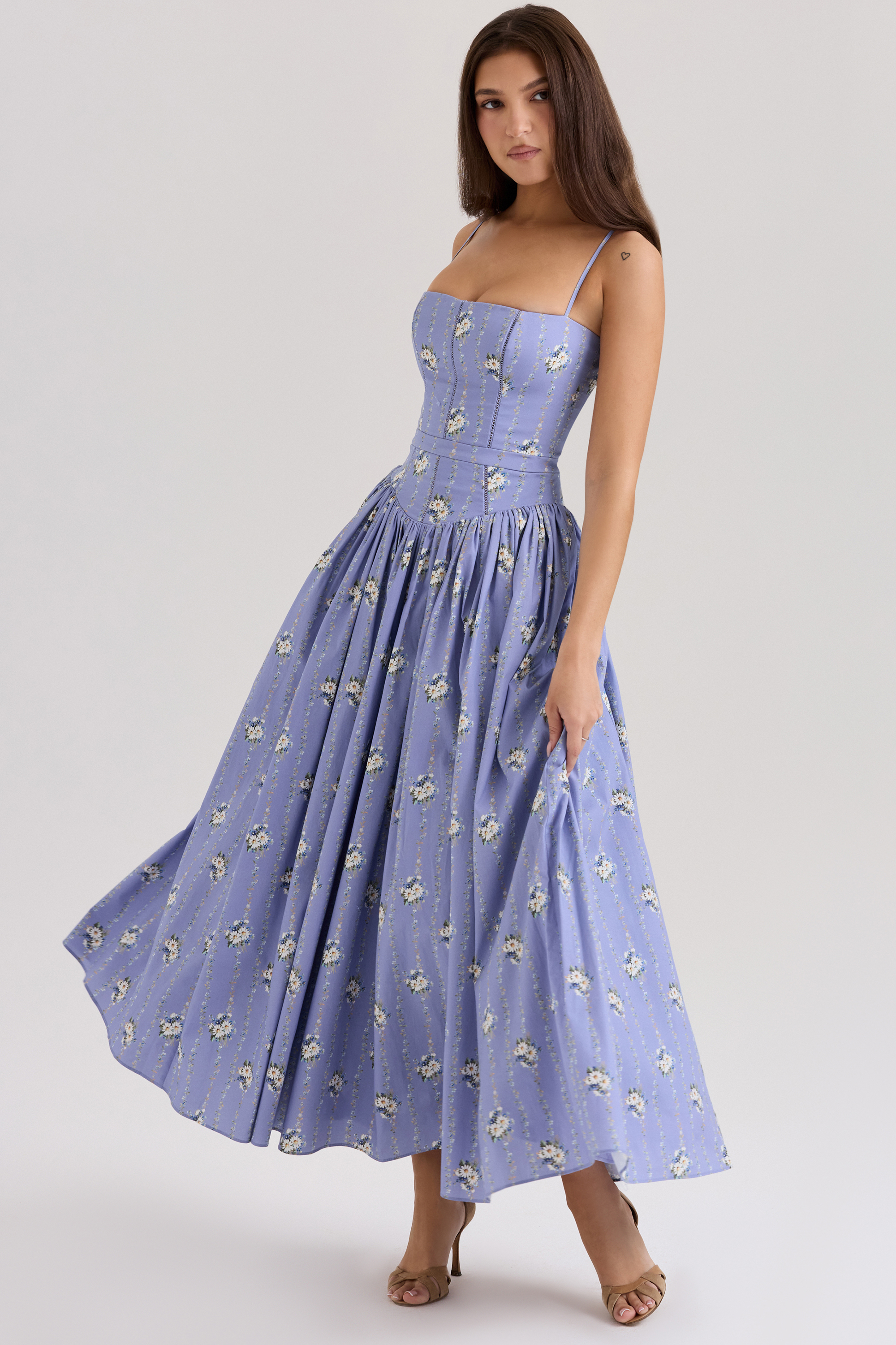Print Cotton Midi Sundress