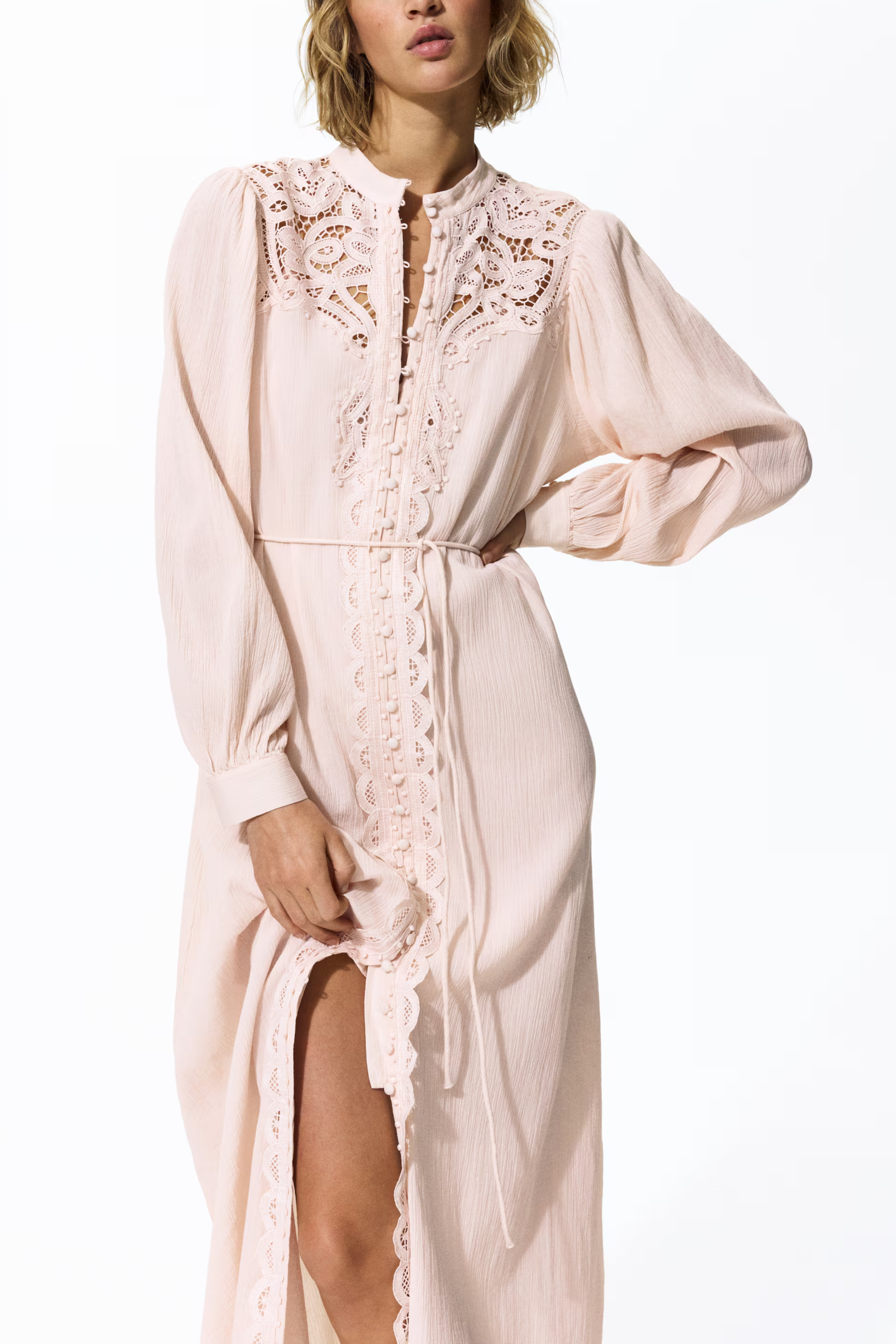 Lace-Detail Cotton Dress