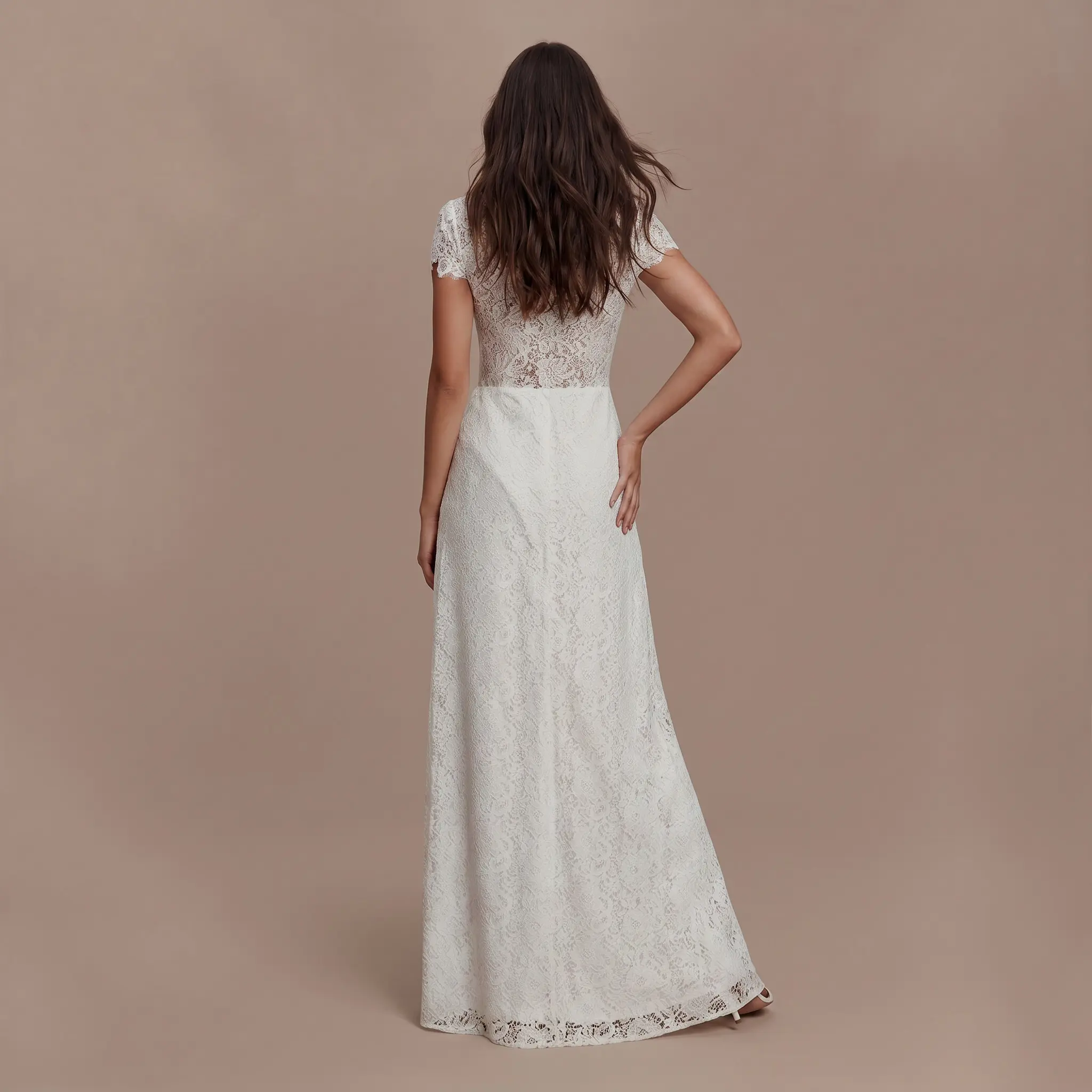 Lace Long-sleeved Top And Wide-leg Pants Set