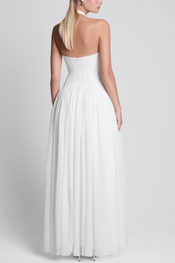 Shawl-style Fitted Long Dress