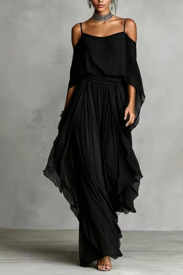 Elegant And Comfortable Two-Piece Ruffle Set