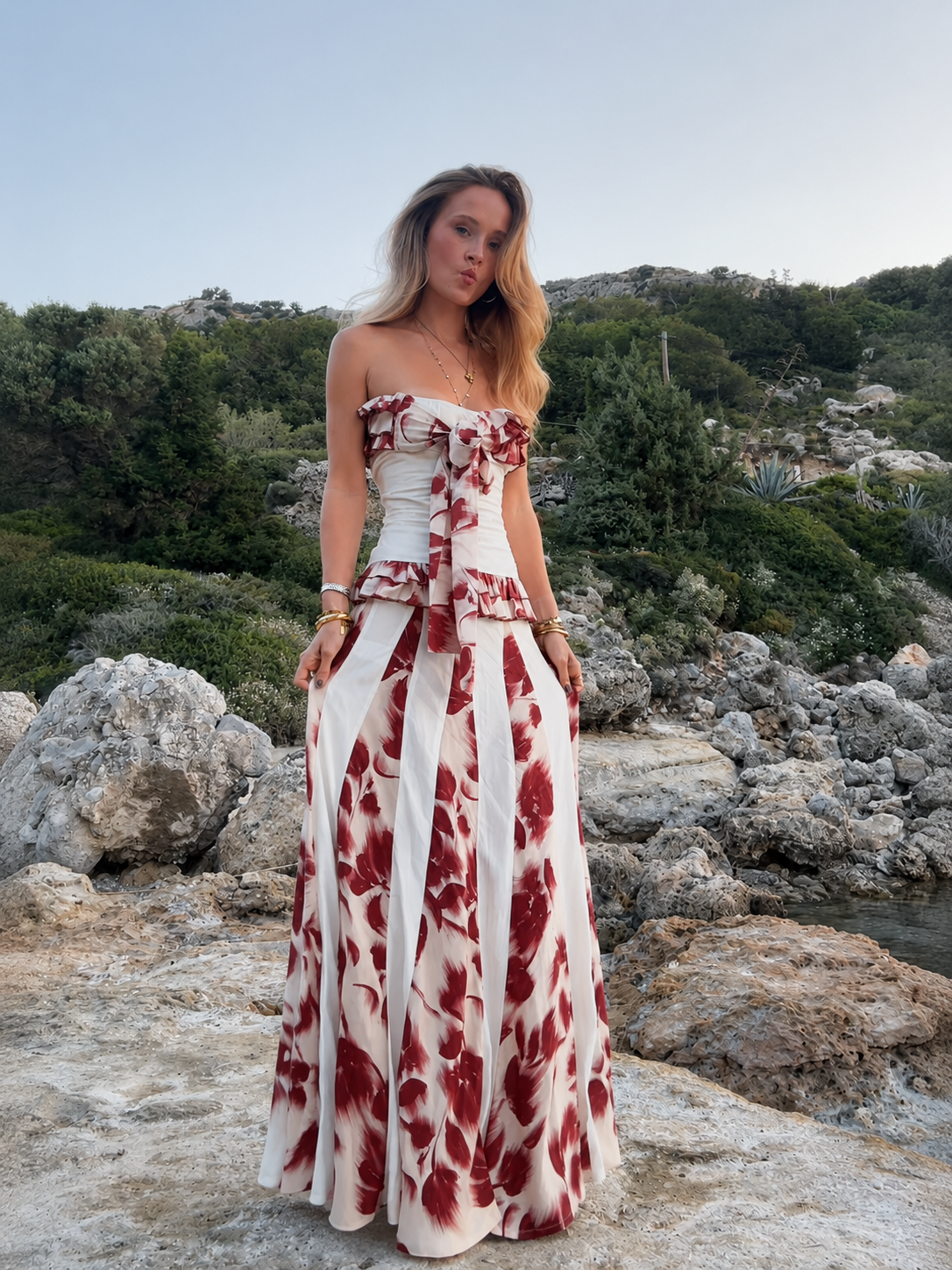 Red Noctis Floral Co-Ord Set