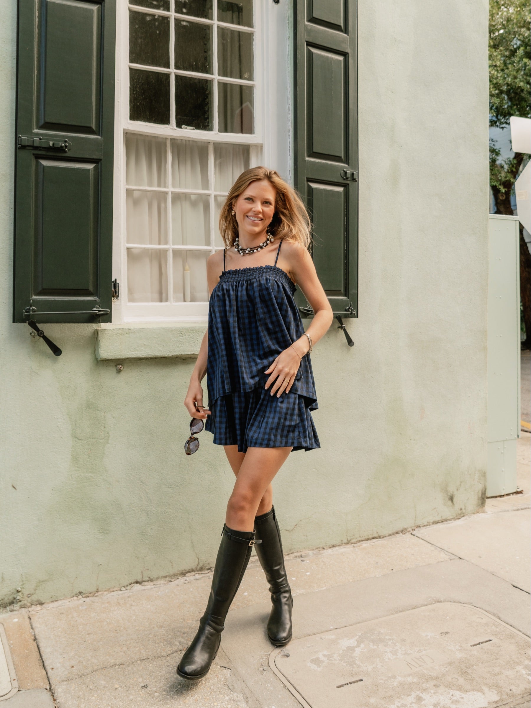 Stevie Set - Periwinkle Check