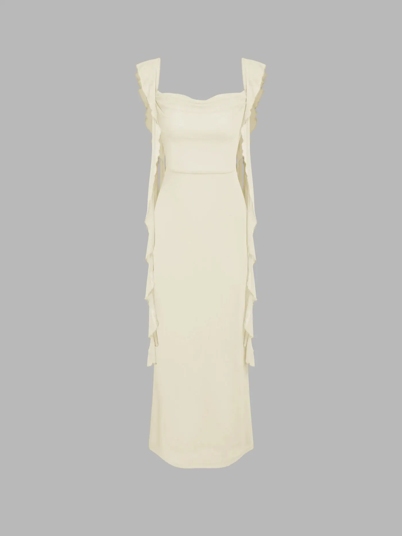 Mesh Maxi Dress with Ruffle Hem
