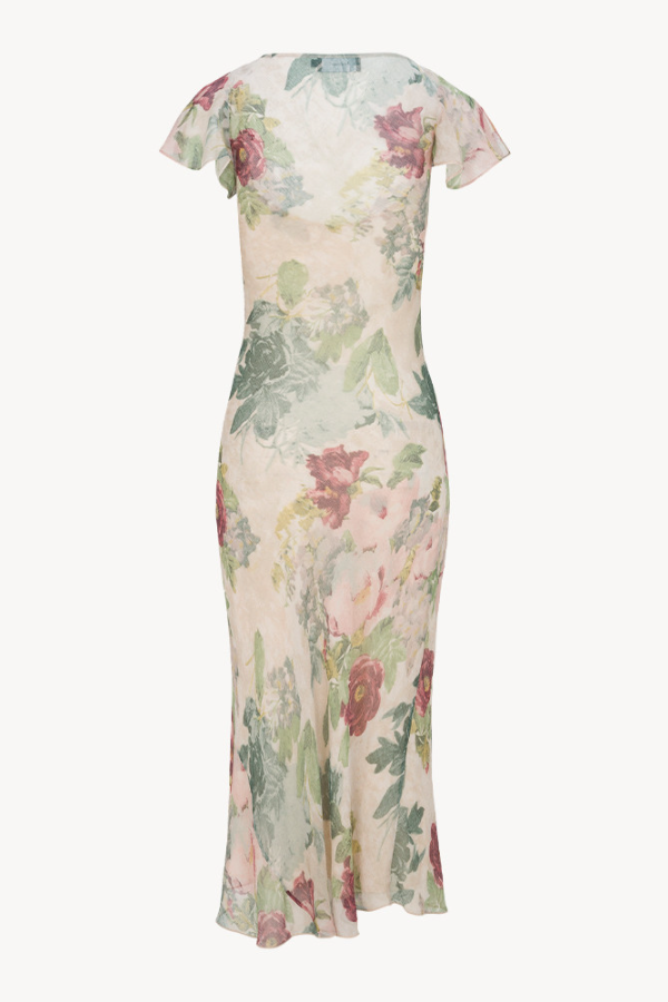 Sheer Crepe Tea-length Dress