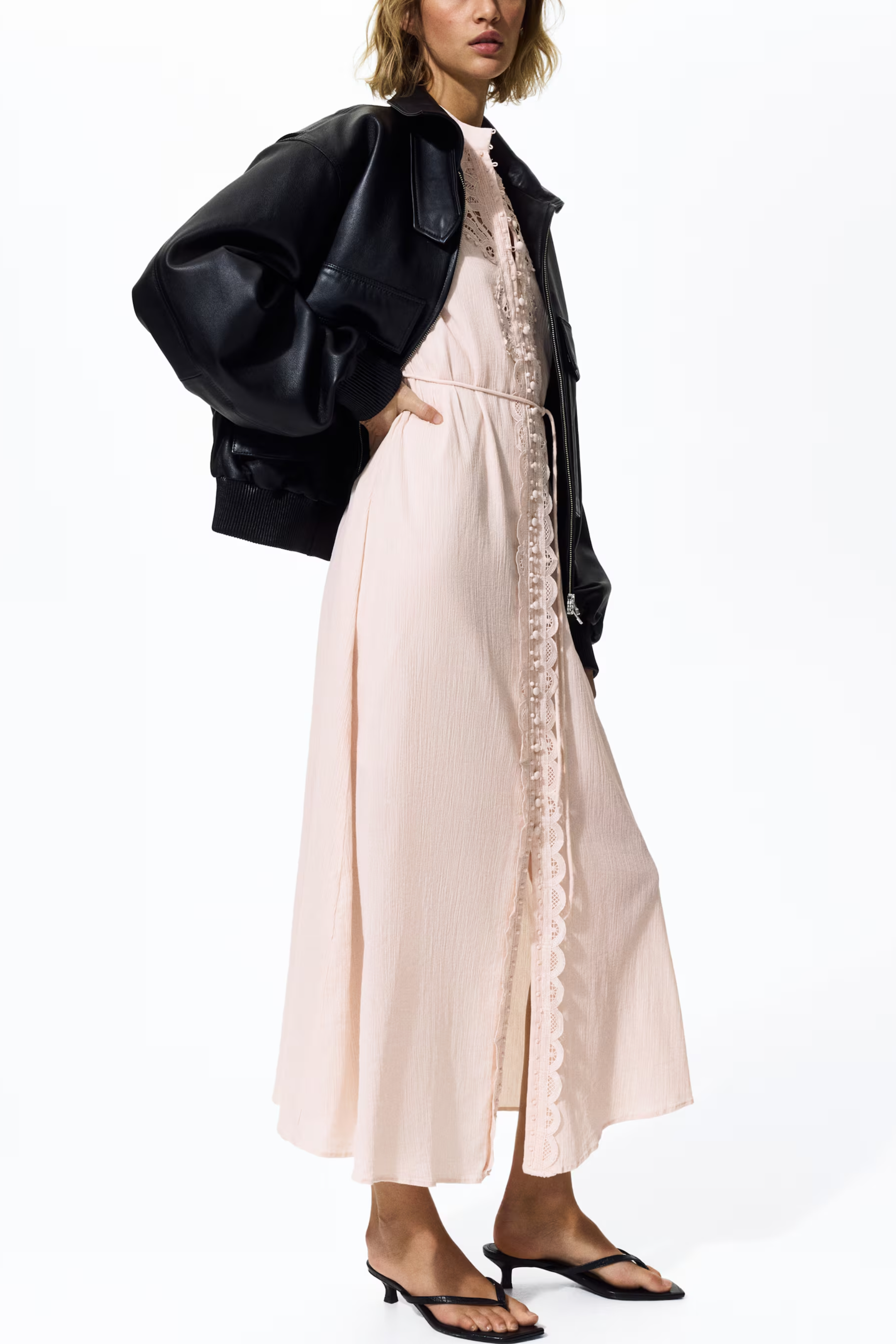 Lace-Detail Cotton Dress