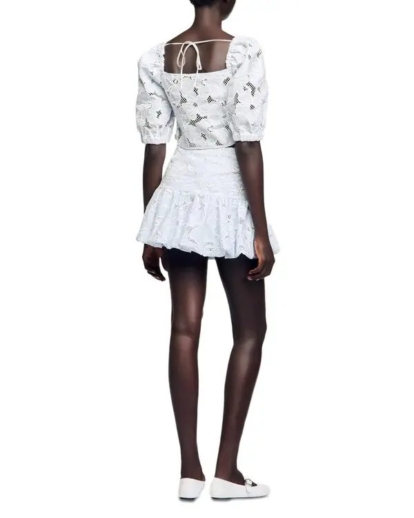 Roseraie Embroidered Cutout skirt set