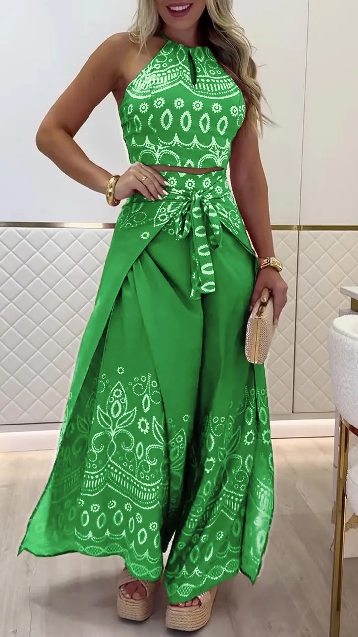 Women's Printed Holiday Casual Set