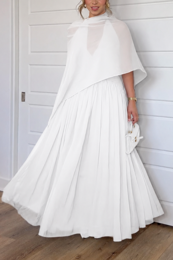 Shawl-style Fitted Long Dress