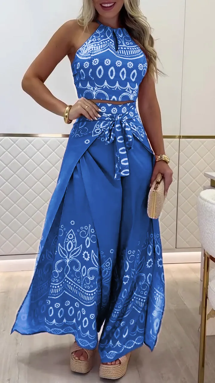 Women's Printed Holiday Casual Set