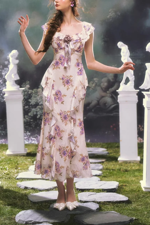 Iris-printed Dress