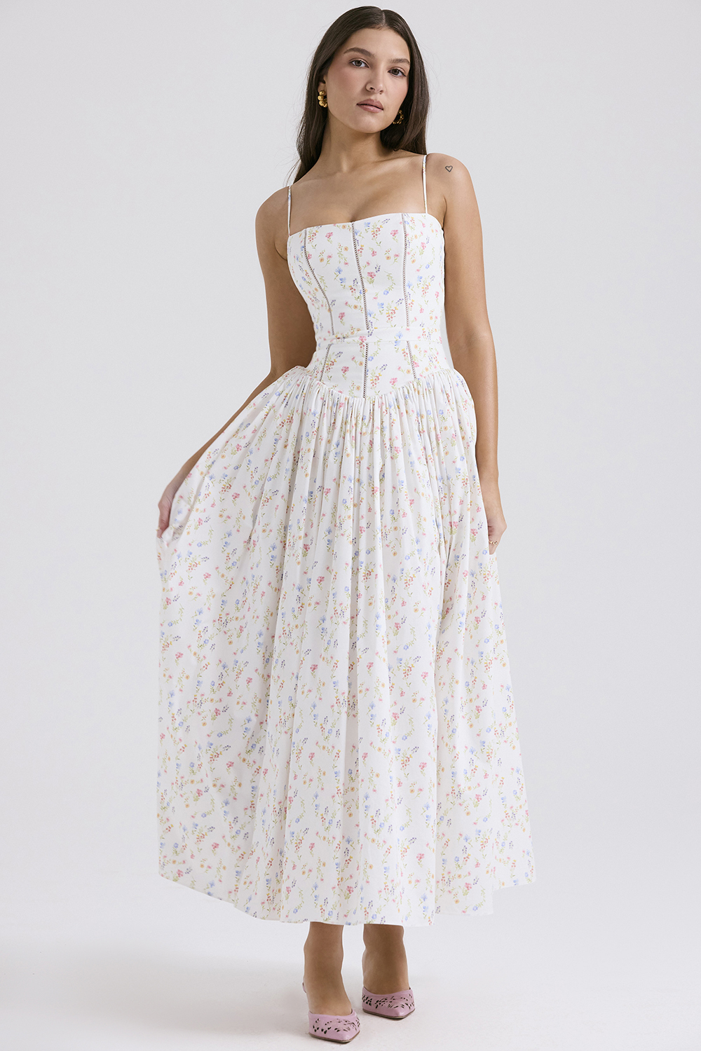 Print Cotton Midi Sundress