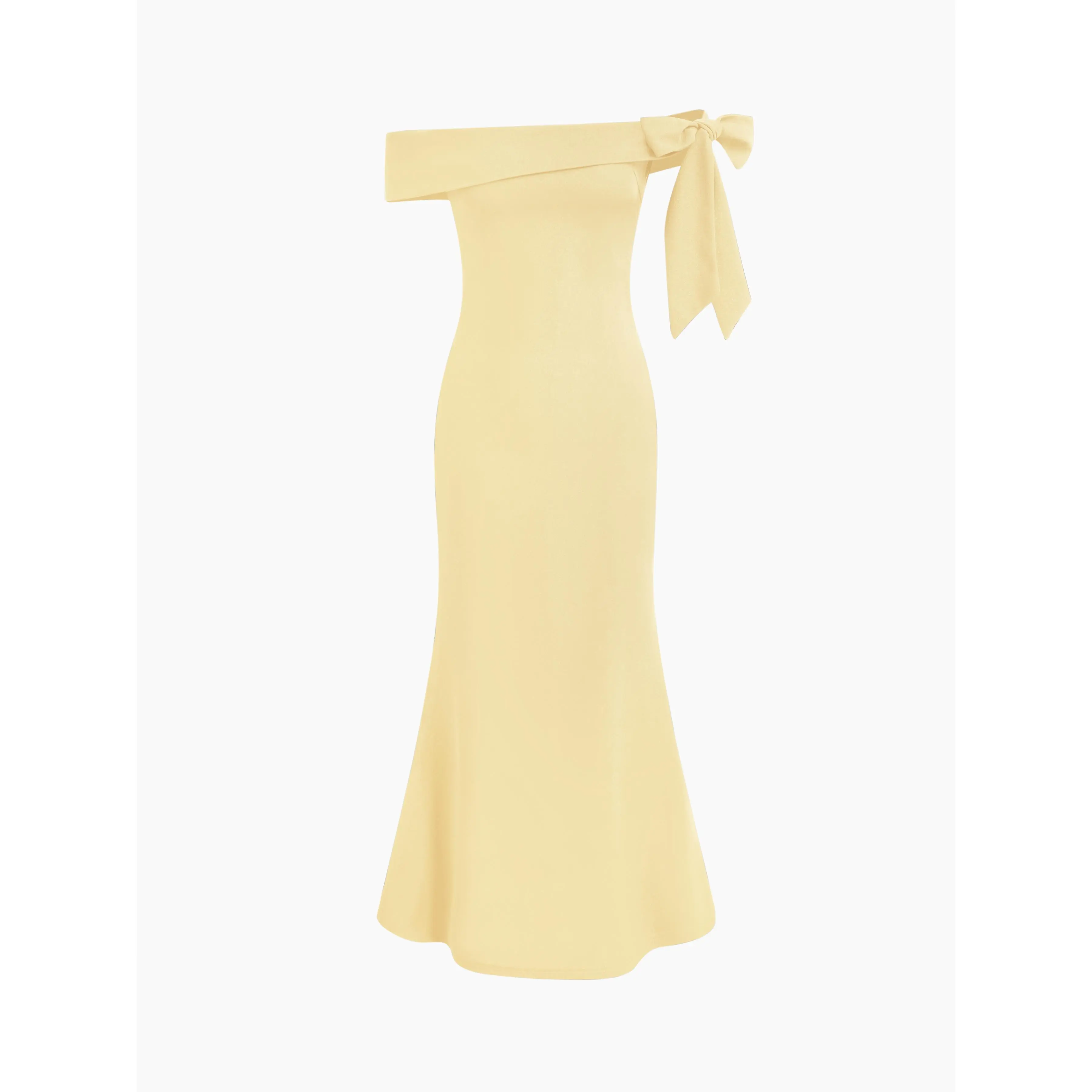Off-shoulder Asymmetrical Bowknot Mermaid Maxi Dress
