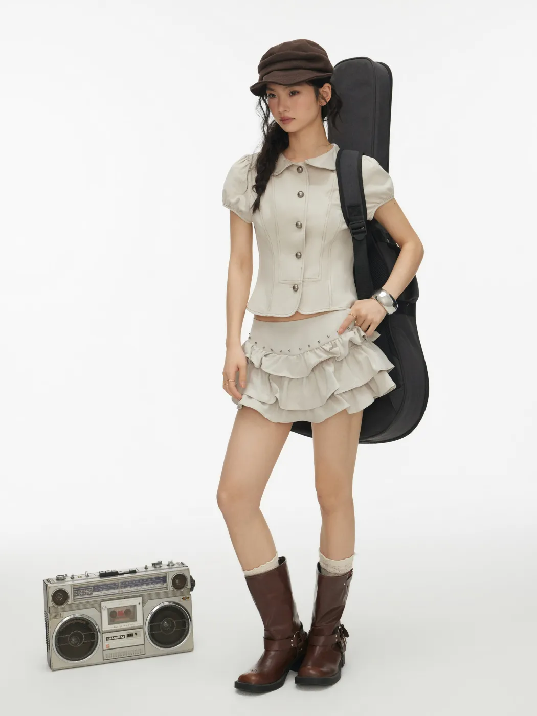 Low-Rise Ruffle Mini Culottes